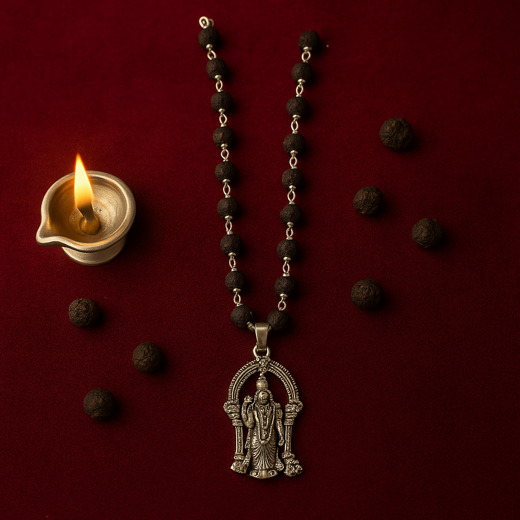 Karungali Mala with Lord Murugan Pendant